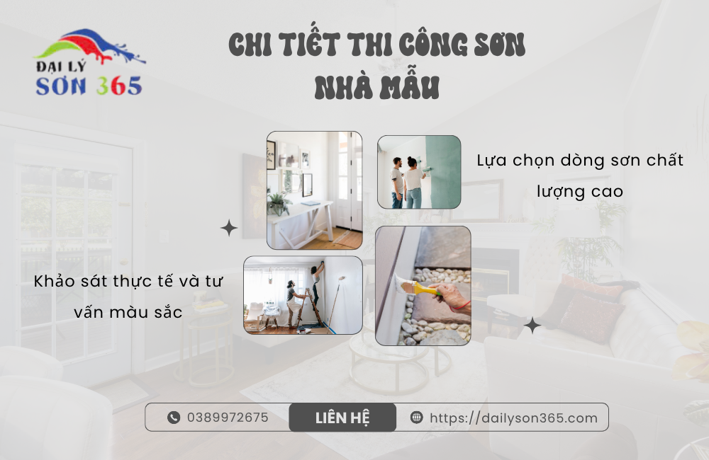 Chi tiết thi công sơn nhà mẫu tại đại lý sơn 365