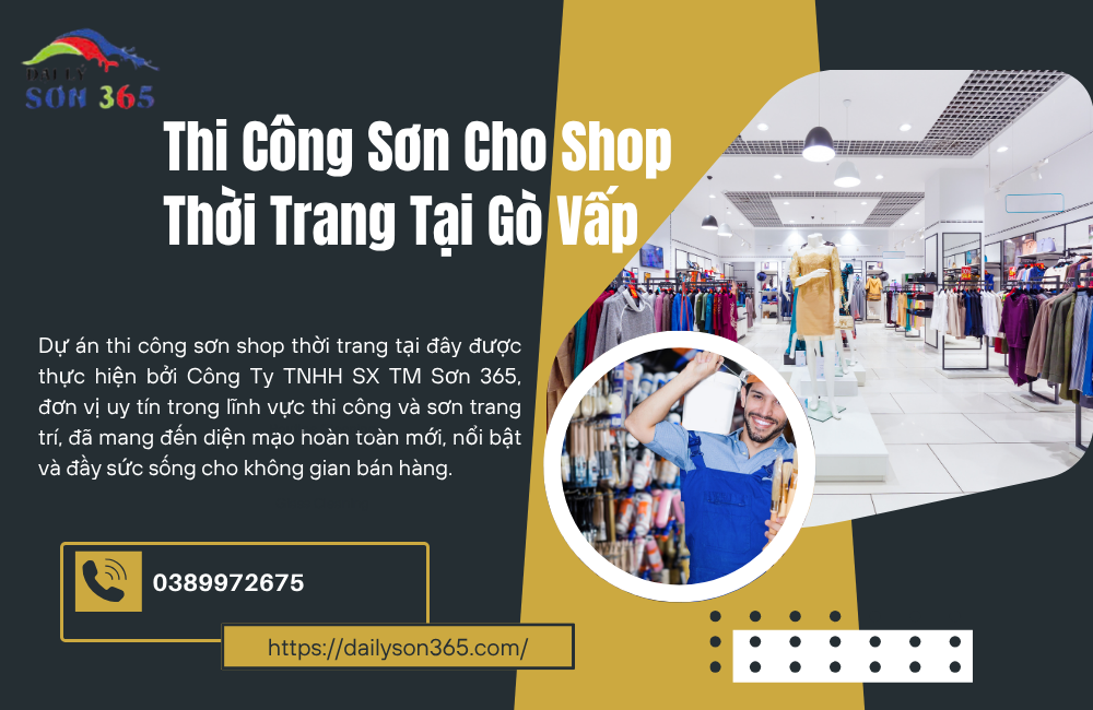 Thi công sơn cho shop thời trang tại gò vấp tại đại lý sơn 365