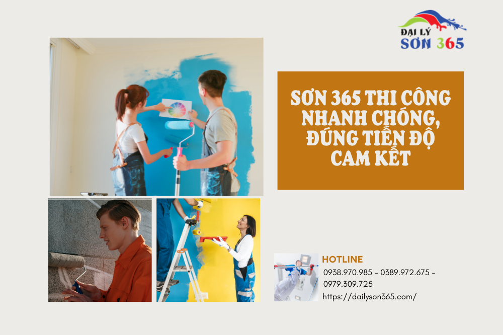 Sơn 365 Thi Công Nhanh Chóng, Đúng Tiến Độ Cam Kết tại đại lý sơn 365