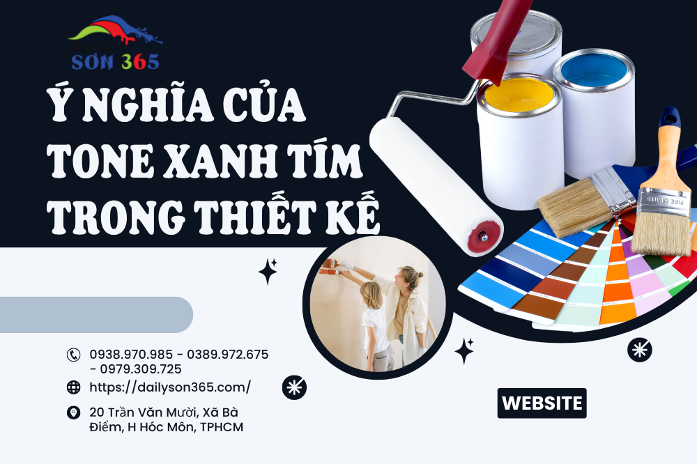 Tone xanh tím – sang trọng, chiều sâu tại đại lý sơn 365